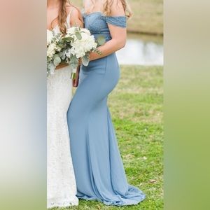 Baby blue/slate bridesmaids dress